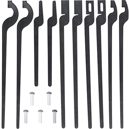 E-cowlboy Rapid Tongs Bundle Set Five Types DIY Blacksmith Tongs with Rivet, Rapid Bolt/Flat Jaw/Slot Jaw/V-Bit/Scroll Tongs