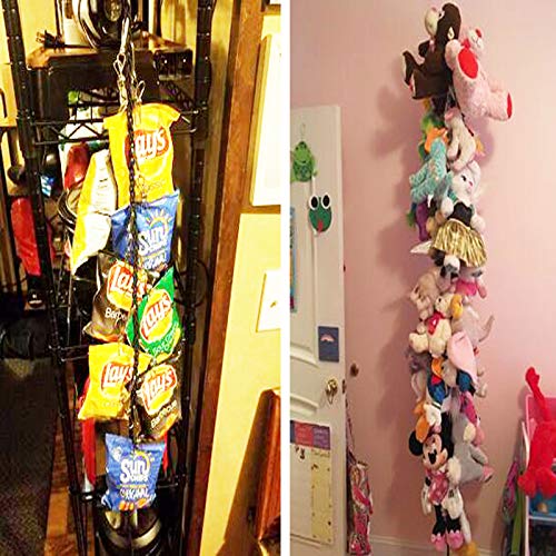 Storage Chain, Toy Organizer Chain, Elasticity Chain 60 inch + 20 Strong Stainless Steel Clips & Hardware, for Your Toy Organizer, Sun Visors, Hats, Scarves, Gloves,etc. Organizes almost anything