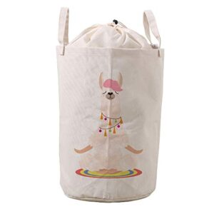 lifecustomize laundry baskets bin clothes hamper, funny llama collapsible drawstring baby dirty clothing storage basket for nursery organizer