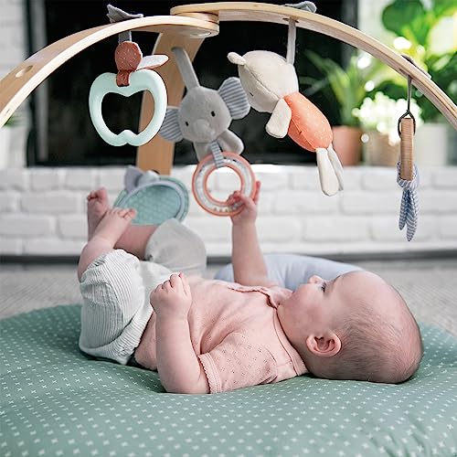 Ingenuity Cozy Spot Reversible Duvet Activity Gym & Play Mat with Wooden Bar - Loamy, Ages Newborn +