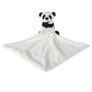 apricot lamb stuffed animals security blanket panda infant nursery character blanket luxury snuggler plush (white panda, 10 inches)