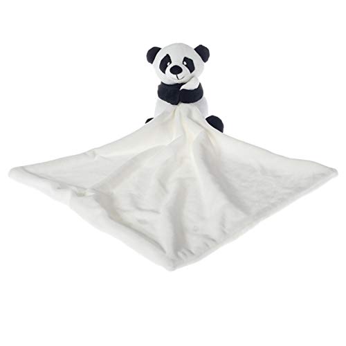 Apricot Lamb Stuffed Animals Security Blanket Panda Infant Nursery Character Blanket Luxury Snuggler Plush (White Panda, 10 Inches)