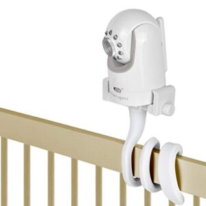 itodos baby monitor mount camera shelf compatible with infant optics dxr 8 & dxr-8 pro and most other baby monitors,universal baby camera holder,attaches to crib cot shelves or furniture (white)