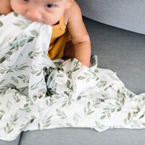 Large Premium Knit Baby Swaddle Receiving Blanket"Fern" by Copper Pearl