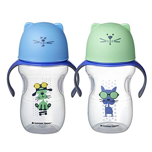 Tommee Tippee Natural Transition Soft Spout Sippy Cup, Boy – 12+ Months, 2pk