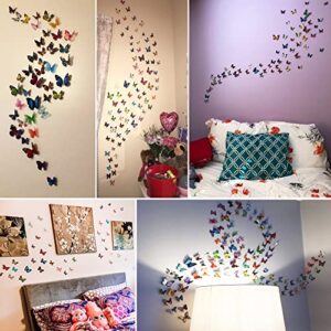 80 PCS Butterfly Wall Decals, 3D Butterfly Wall Decor Stickers for Home Wall Decor Room Nursery Decor