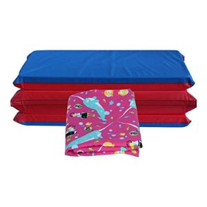 kindermat 1.5" thick + pbs kids kinderbundle - 1 washable cover, special edition - narwhal expedition - regular, sheet is 47" x 22", great for daycare & family households