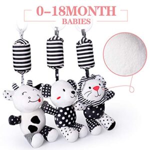 rolimate Baby Toy Cartoon Animal Stuffed Hanging Rattle Toys, Baby Bed Crib Car Seat Travel Stroller Soft Plush Toys with Wind Chimes, Best Birthday Gift for Newborn 0-18 Month