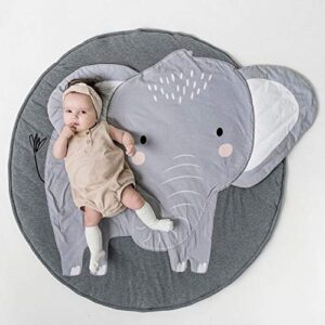 Ultra Soft Indoor Modern Area Rugs, Cartoon Elephant Pattern Baby Play Mat Pad Crawling Blanket Carpet Decor for Children Bedroom Home Decor