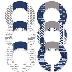 6 adult or baby boy nursery clothing size closet dividers navy gray arrows (fits 1.5" rod)
