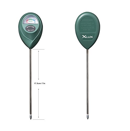 XLUX Soil Moisture Sensor Meter Water Monitor, Hygrometer for Gardening, Farming,Plants, No Batteries Required, 2 Pack