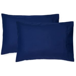 exq home toddler pillowcases 14x20 travel pillow case set of 2, small pillow case fits baby pillow sized 12x16, 13x18, kids pillowcases 2 pack machine washable with envelope closure(navy)