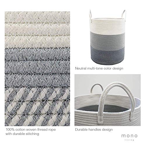 Large Laundry Baskets for Organizing Woven Baskets for Storage Mono Living Grey Hamper for Nursery White Grey Décor Baby Tall Laundry Basket Organizer Foldable Collapsible Independence Day