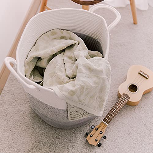 Large Laundry Baskets for Organizing Woven Baskets for Storage Mono Living Grey Hamper for Nursery White Grey Décor Baby Tall Laundry Basket Organizer Foldable Collapsible Independence Day