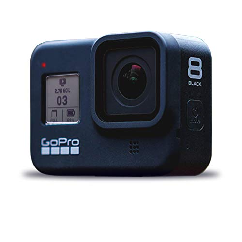 GoPro HERO8 Black Digital Action Camera - Waterproof, Touch Screen, 4K UHD Video, 12MP Photos Live Streaming, Stabilization - with Cleaning Set + Case + 2 x 64GB Memory Card and 2 x Extra Batteries