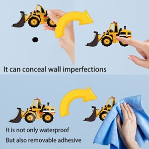 C CATWALLART Construction Cars Wall Decals,Tractor Car Excavator Wall Stickers,Vinyl Peel Stick Decor, Gifts for Kids,Bedroom Boys Room Playroom Wall Decor