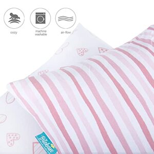 Organic Cotton 2 Pack Kids Toddler Pillowcase for Baby Toddler Pillows 13"x 18" or 14"x19", Envelope Baby Toddler Pillow Cover Cases