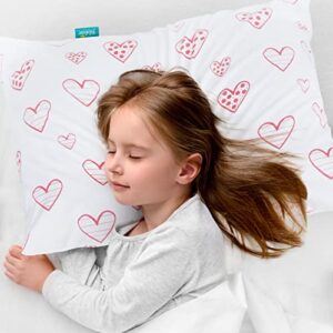 Organic Cotton 2 Pack Kids Toddler Pillowcase for Baby Toddler Pillows 13"x 18" or 14"x19", Envelope Baby Toddler Pillow Cover Cases