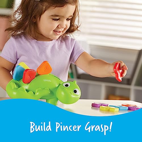 Learning Resources Steggy The Fine Motor Dino - 11 Pieces, Ages 18+ Months Toddler Learning Toys, Fine Motor and Sensory Toy, Toddler Montessori Toys, Dino Toys, Preschool Toys