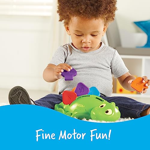 Learning Resources Steggy The Fine Motor Dino - 11 Pieces, Ages 18+ Months Toddler Learning Toys, Fine Motor and Sensory Toy, Toddler Montessori Toys, Dino Toys, Preschool Toys