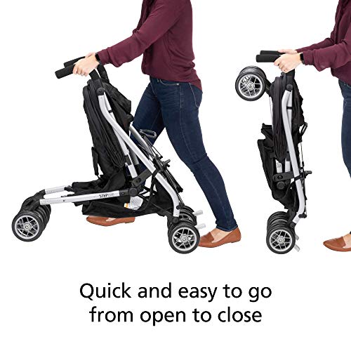 Safety 1st Step Lite Compact Stroller, Lightweight aluminum frame and a breeze to carry, at only 15 lbs, Back to Black