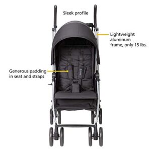 Safety 1st Step Lite Compact Stroller, Lightweight aluminum frame and a breeze to carry, at only 15 lbs, Back to Black