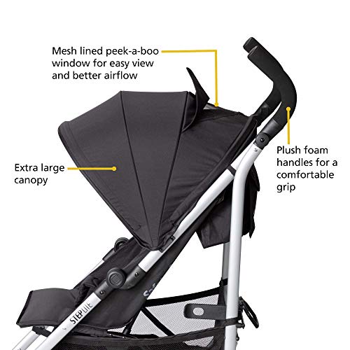 Safety 1st Step Lite Compact Stroller, Lightweight aluminum frame and a breeze to carry, at only 15 lbs, Back to Black