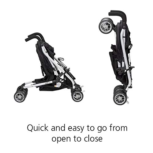 Safety 1st Step Lite Compact Stroller, Lightweight aluminum frame and a breeze to carry, at only 15 lbs, Back to Black