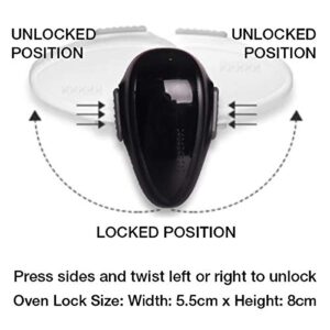 Oven Door Lock Child Safety, Heat-Resistant Easy to Install, Childproof Oven Locks for Toddlers, no Screws or Drills Swivel Mechanism Rotation (Black)