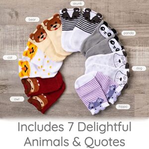 ZIRI & ZANE Baby Socks Gift Set - Newborn Baby Gifts for Boys & Girls - 7 Unique Pairs - Cute & Funny Gender Neutral Gift for Baby Shower & Unisex Registry Idea - Gender Reveal Gifts - Newborn Gifts