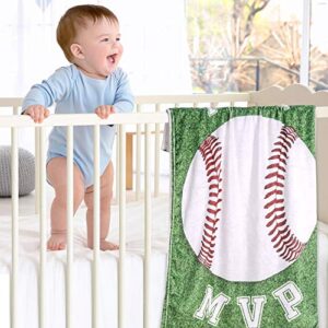 Sukoon Monthly Milestone Blanket for Baby Boy / Girl | Baseball Theme | Includes Frame and Bib | Large | 47"x40" | Personalized Baby Month Blanket for Newborn Baby Shower