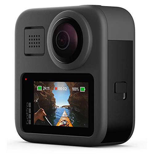 GoPro MAX Waterproof 360 Camera 5.6K30 UHD Video 16.6MP Photos 1080p Live Streaming Travel Bundle with Grip + Tripod, 32GB microSD Card, Cleaning Kit