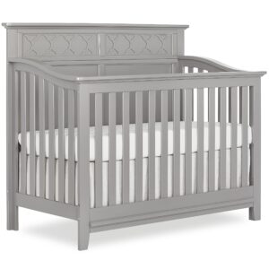 dream on me fairview 4 in 1 convertible crib in silver grey pearl, jpma certified, 3 mattress height settings, built of durable & sustainable pinewood