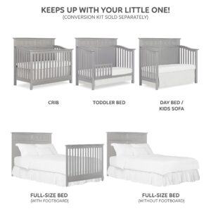 Dream On Me Fairview 4 In 1 Convertible Crib In Silver Grey Pearl, JPMA Certified, 3 Mattress Height Settings, Built Of Durable & Sustainable Pinewood