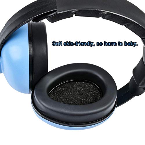 Solar-Power Baby Noise Cancelling Headphones, Ear Protection Earmuffs Noise Reduction for 0-3 Years Kids/Toddlers/Infant, for Babies Sleeping, Airplane, Concerts, Movie, Theater, Firework (Blue)