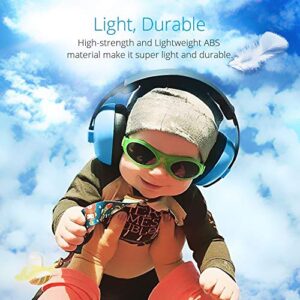 Solar-Power Baby Noise Cancelling Headphones, Ear Protection Earmuffs Noise Reduction for 0-3 Years Kids/Toddlers/Infant, for Babies Sleeping, Airplane, Concerts, Movie, Theater, Firework (Blue)