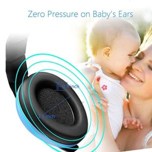 Solar-Power Baby Noise Cancelling Headphones, Ear Protection Earmuffs Noise Reduction for 0-3 Years Kids/Toddlers/Infant, for Babies Sleeping, Airplane, Concerts, Movie, Theater, Firework (Blue)