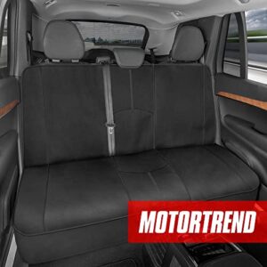 Motor Trend SpillGuard Waterproof Seat Cover, Gray Stitching – Split Bench Rear Seat Protector with Neoprene Padding, for Kids & Dogs, Car Interior Covers