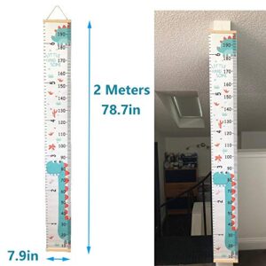 Removable Height Chart for Kids,Dinosaur Measuring Chart Ruler for Grandkids Height as Gifts,Nursey Decoration,Cute Canvas Measurement for Home