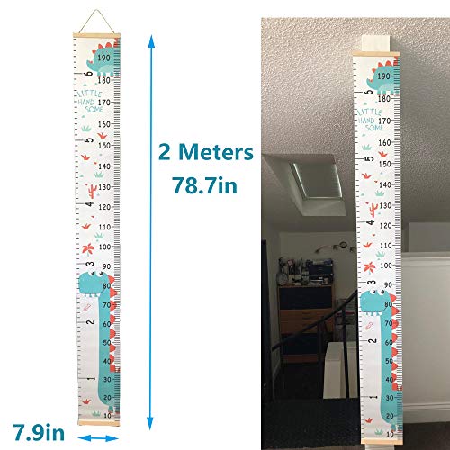 Removable Height Chart for Kids,Dinosaur Measuring Chart Ruler for Grandkids Height as Gifts,Nursey Decoration,Cute Canvas Measurement for Home