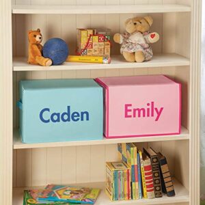 Fox Valley Traders Personalized Foldover Toy Box with Play Mat, Pink Castle