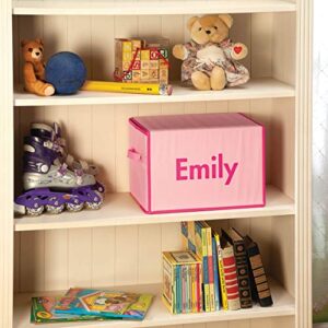 Fox Valley Traders Personalized Foldover Toy Box with Play Mat, Pink Castle