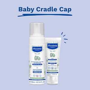 Mustela Baby Cradle Cap Cream - Newborn safe - with Natural Avocado - Paraben Free & Fragrance Free - 1.35 Fluid Ounce