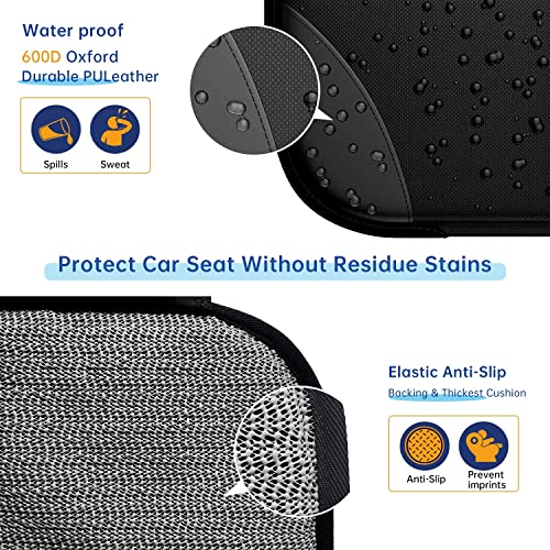 Car Seat Protector, MHO+All 2 Pack Auto Car Seat Protectors for Child Baby Car Seats - Large CarSeat Sit Savers Mat with Waterproof 600D Fabric & 2 Storage Pockets, Crash Test Approved