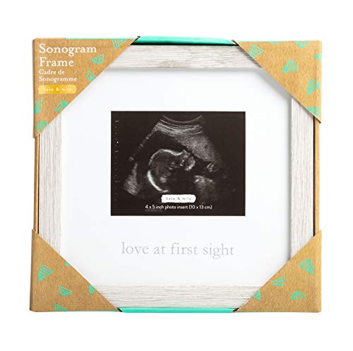 Kate & Milo Rustic Sonogram Picture Frame, Love at First Sight Gender-Neutral Baby Keepsake, Ultrasound Picture Frame, Modern Nursery Décor