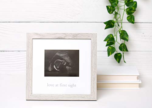 Kate & Milo Rustic Sonogram Picture Frame, Love at First Sight Gender-Neutral Baby Keepsake, Ultrasound Picture Frame, Modern Nursery Décor