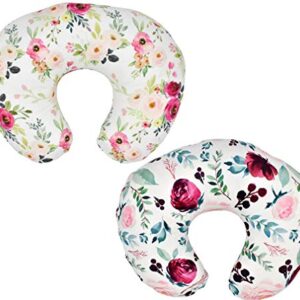 Little Jump 2 Pack Floral Nursing Pillow Cover Slipcover for Breastfeeding Pillows, Soft and Stretchy Safely Breastfeeding Pillow Cover for Girl (Floral)