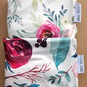 Little Jump 2 Pack Floral Nursing Pillow Cover Slipcover for Breastfeeding Pillows, Soft and Stretchy Safely Breastfeeding Pillow Cover for Girl (Floral)