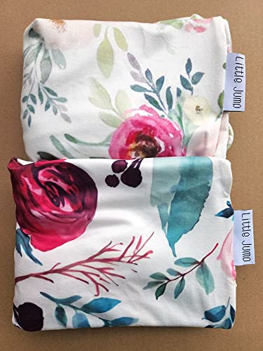 Little Jump 2 Pack Floral Nursing Pillow Cover Slipcover for Breastfeeding Pillows, Soft and Stretchy Safely Breastfeeding Pillow Cover for Girl (Floral)