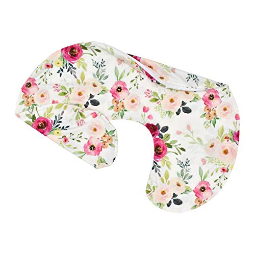 Little Jump 2 Pack Floral Nursing Pillow Cover Slipcover for Breastfeeding Pillows, Soft and Stretchy Safely Breastfeeding Pillow Cover for Girl (Floral)